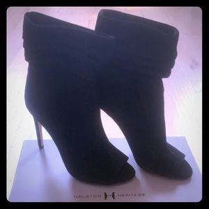 Peep toe ankle boots